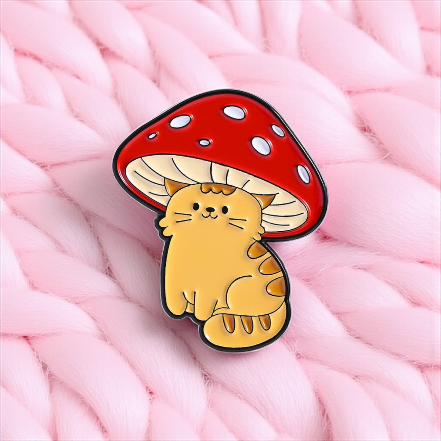 Pin's Broche Email | Canard ou Chat Chapeau Champignon | Mignon | Kawaii | Fun | Humour