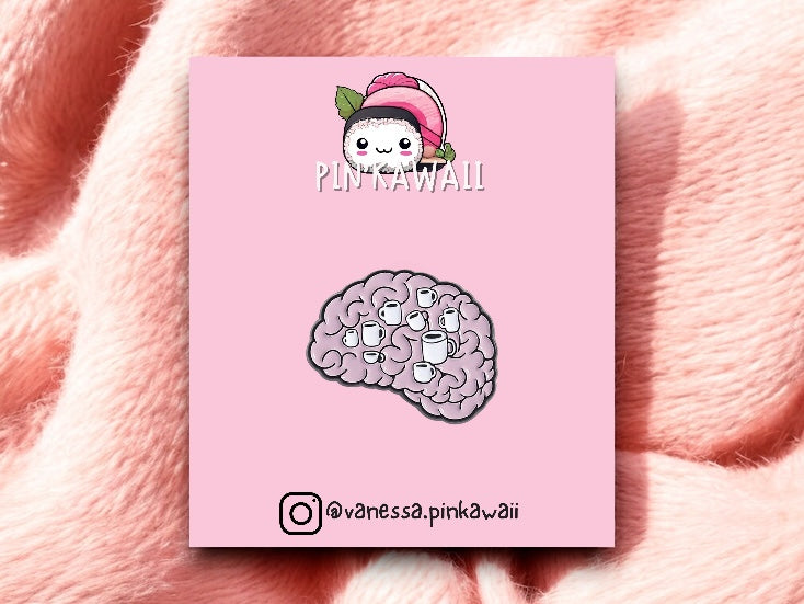 Pin's Broche Email | Amoureux de Café | Coffee | 100% Café | Mignon |Kawaii | Fun | Humour