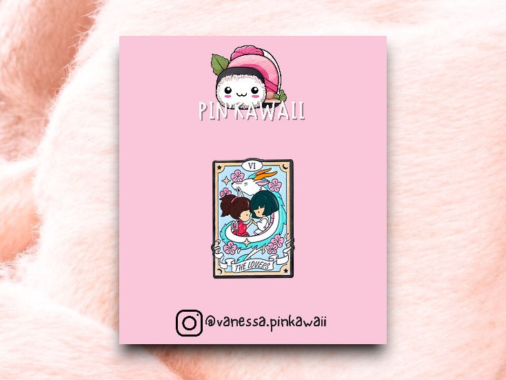 Pin's Broche Email | Chat Lapin Totoro ou Dragon Carte Tarot | Kawaii | Mignon