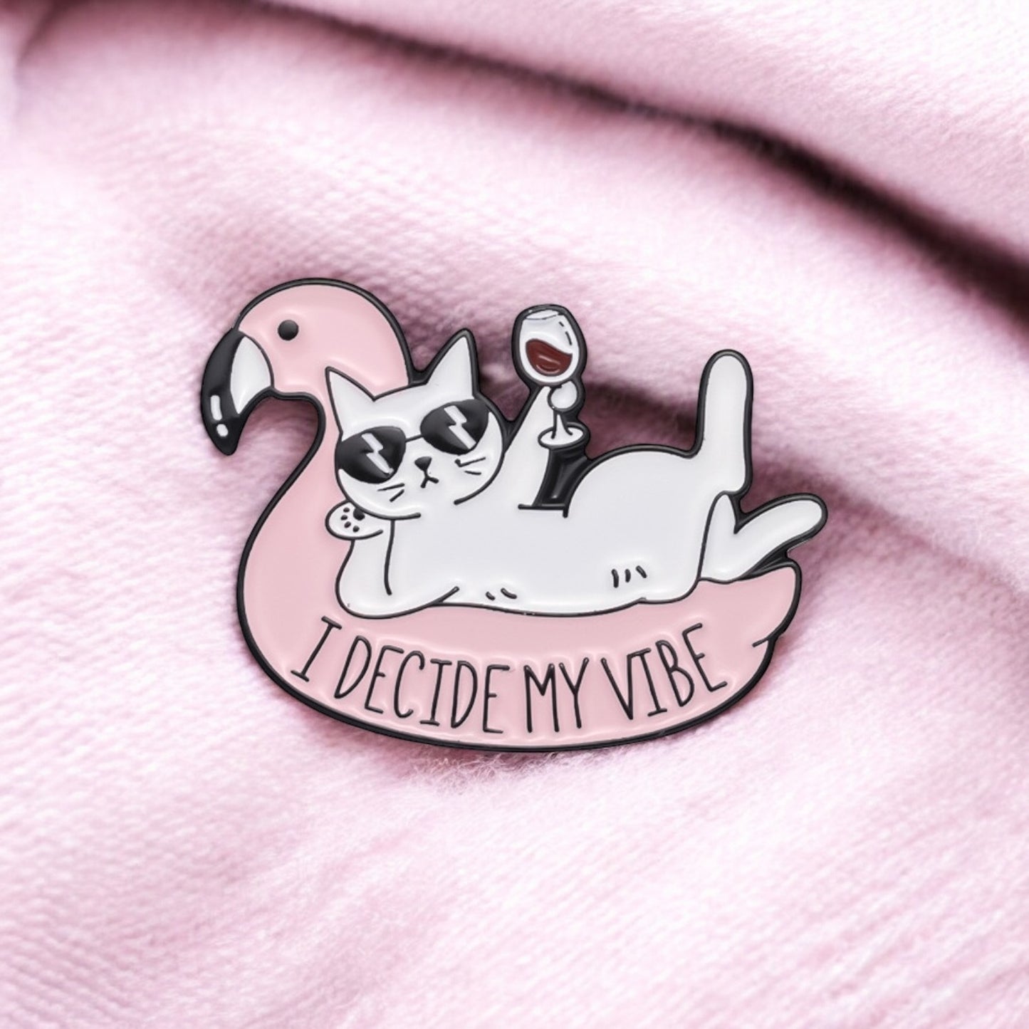 Pin's Broche Email | Chat | Humour I Decide my Vibe | Kawaii | Mignon Amoureux des Chats