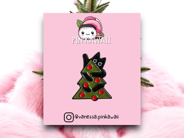 Pin's Broche Email | Noël | Kawaii Mignon Chat | Fun | Humour Décoration Noël Fête fin Année