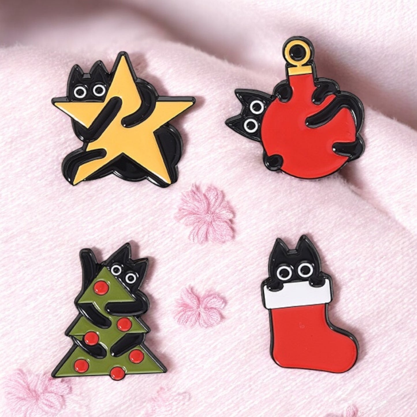 Pin's Broche Email | Noël | Kawaii Mignon Chat | Fun | Humour Décoration Noël Fête fin Année