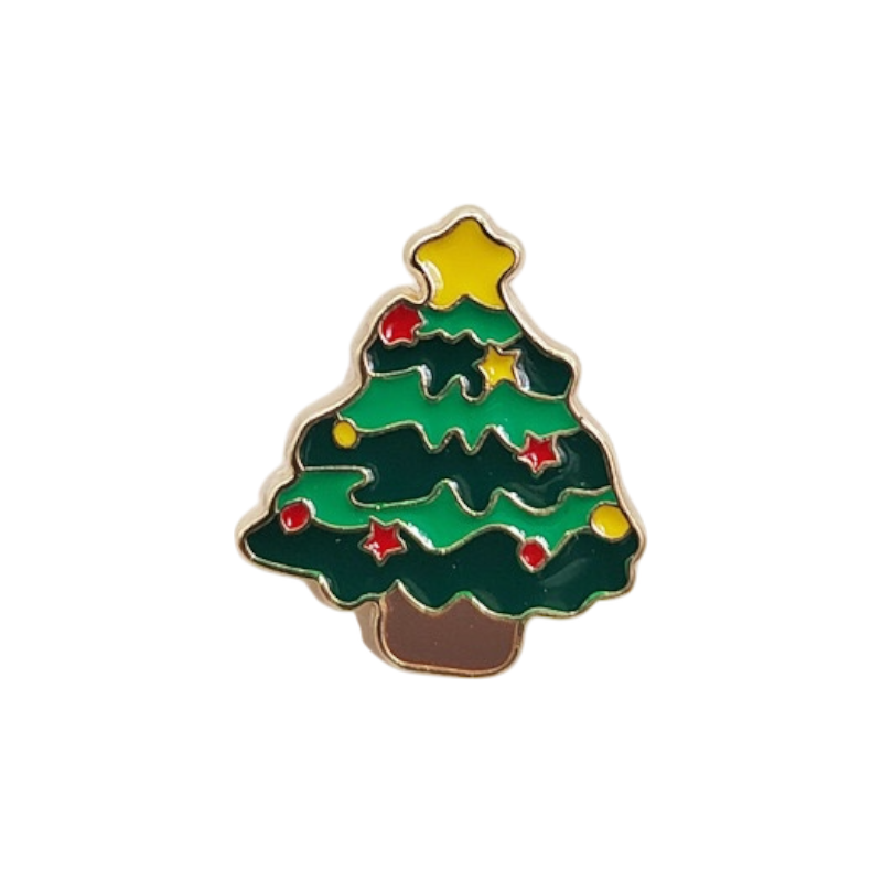 Lot de 2 Pin's Broche Email | Noël | Kawaii Mignon | Fun | Humour Décoration Noël Fête fin Année
