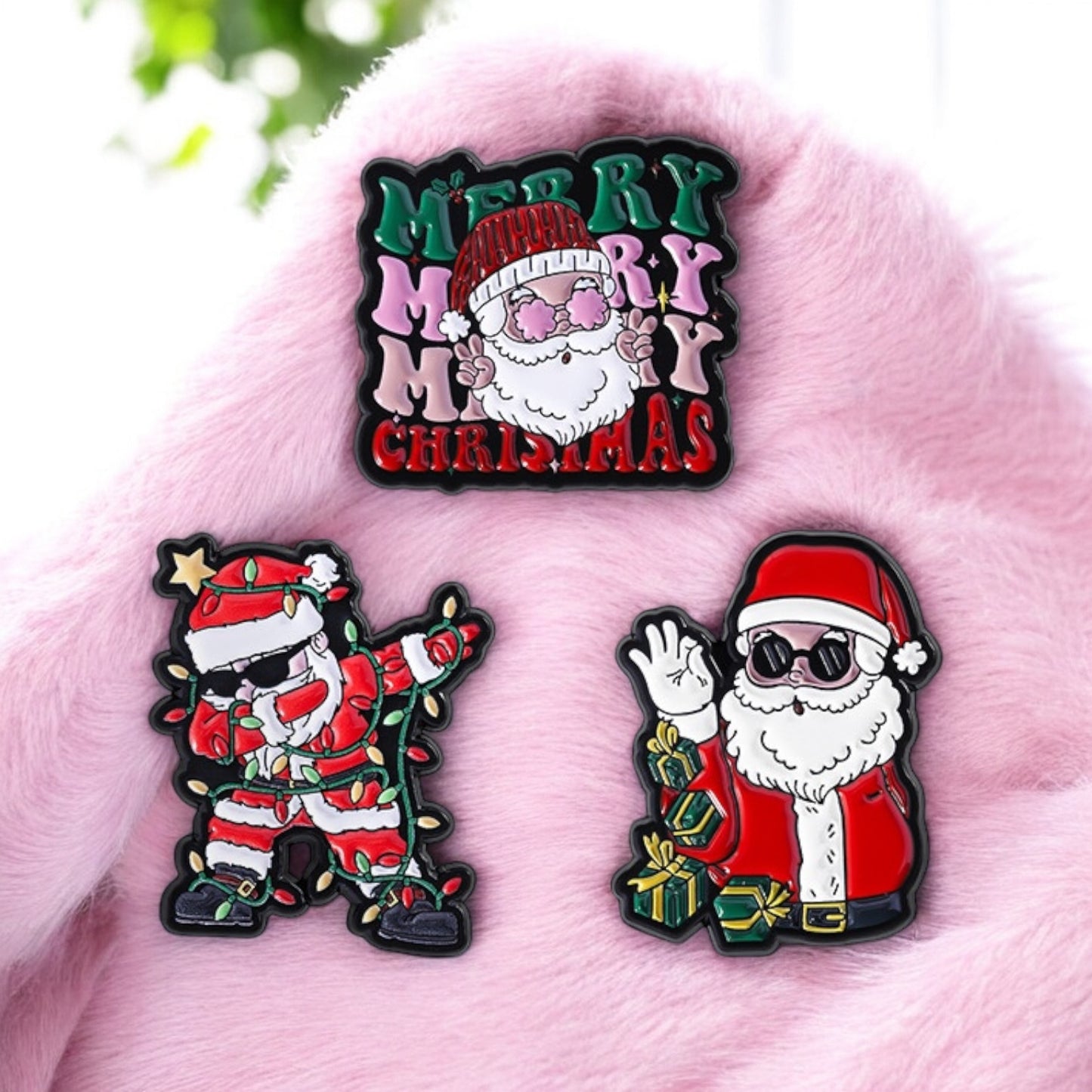 Pin's Broche Email | Père Noël | Kawaii Mignon | Fun | Humour Décoration Noël Fête fin Année