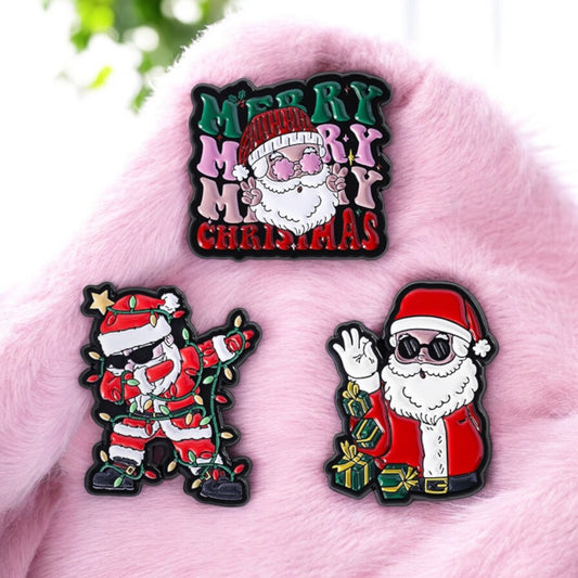 Pin's Broche Email | Père Noël | Kawaii Mignon | Fun | Humour Décoration Noël Fête fin Année