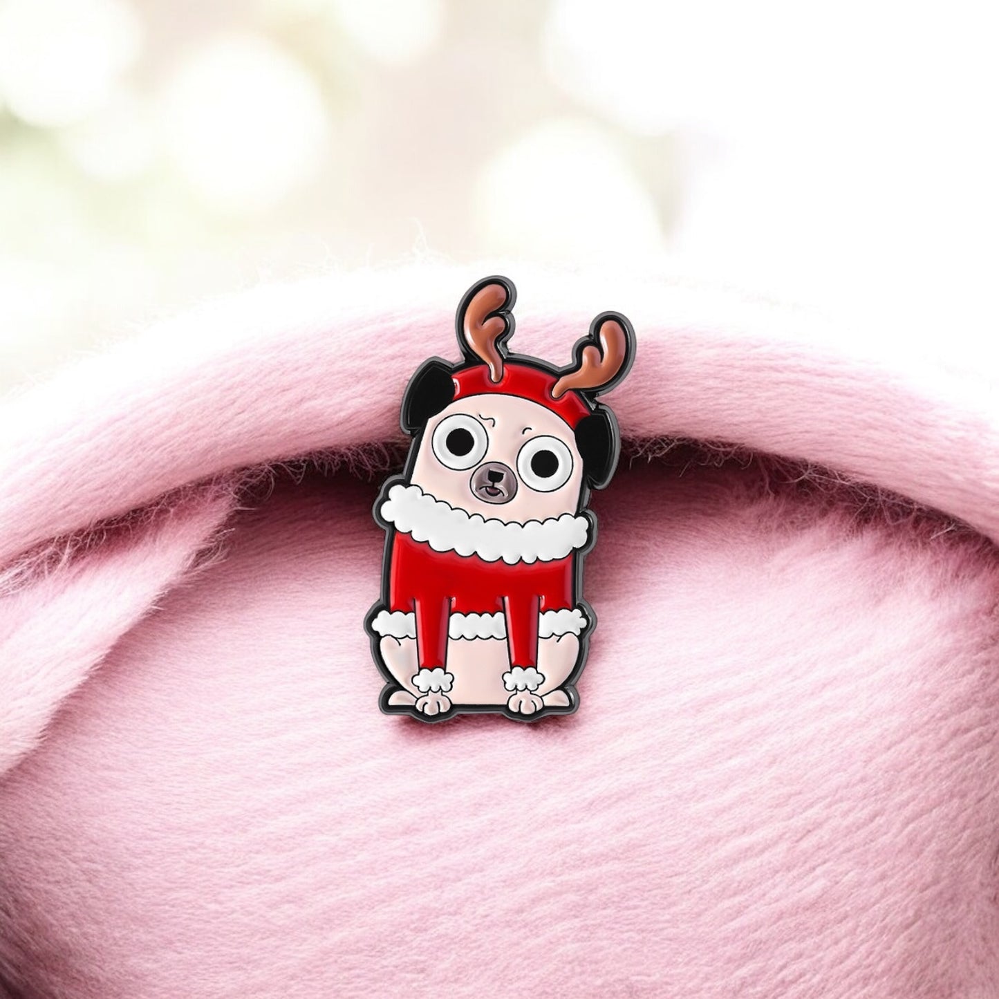 Pin's Broche Email | Noël | Kawaii Mignon Chien | Fun | Humour Décoration Noël Fête fin Année
