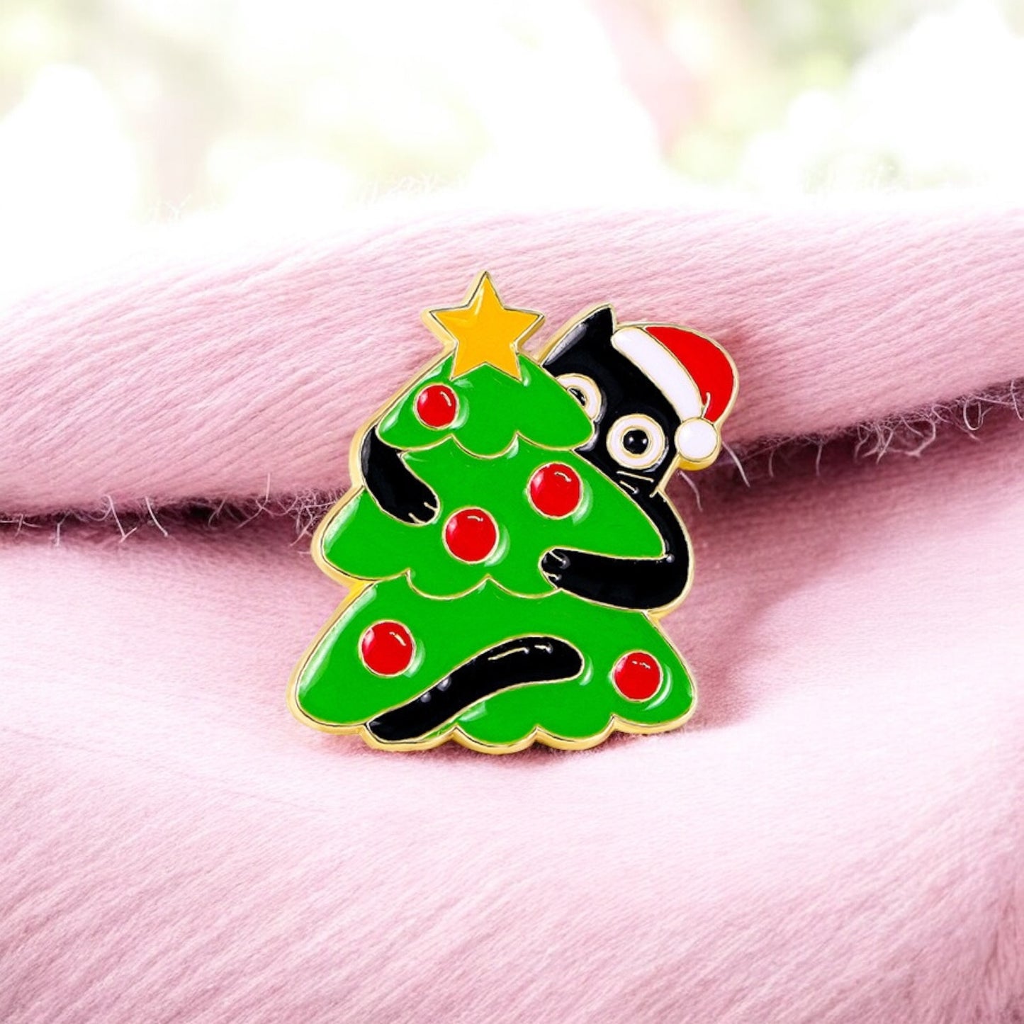 Pin's Broche Email | Noël | Kawaii Mignon Chat | Fun | Humour Décoration Noël Fête fin Année