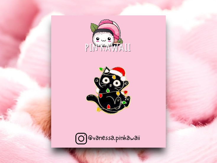 Pin's Broche Email | Noël | Kawaii Mignon Chat | Fun | Humour Décoration Noël Fête fin Année