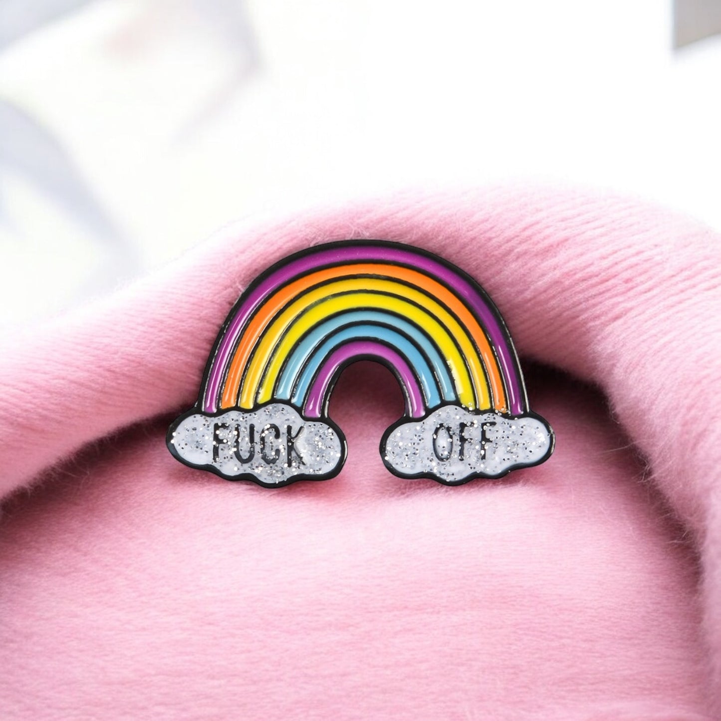 Pin's Broche Email | Arc en Ciel Fuck Off | Arc en ciel | Kawaii | Fun | Humour