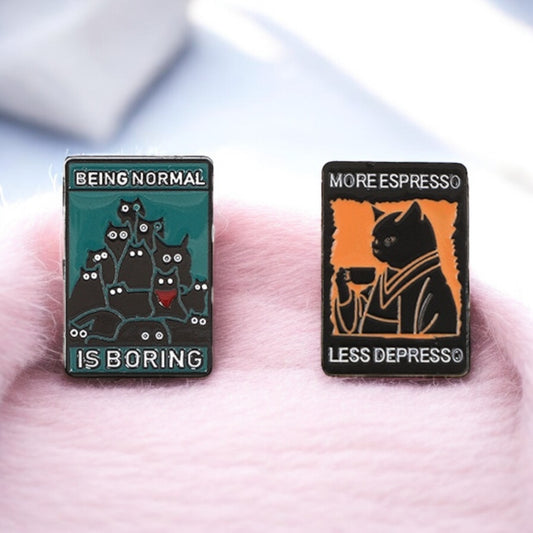 Pin's Broche Email | Chat Being Normal | More Espresso | Mignon |Kawaii | Fun | Humour