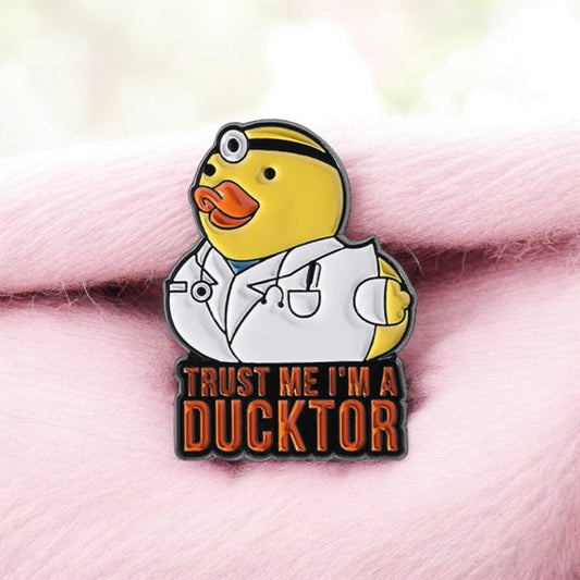 Pin's Broche Email | Canard Docteur | Humour DuckTor | Médecine | Kawaii | Fun | Humour