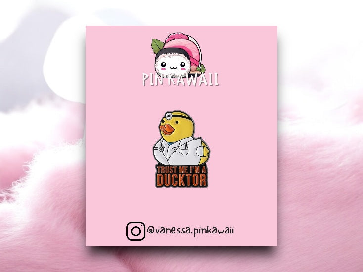 Pin's Broche Email | Canard Docteur | Humour DuckTor | Médecine | Kawaii | Fun | Humour
