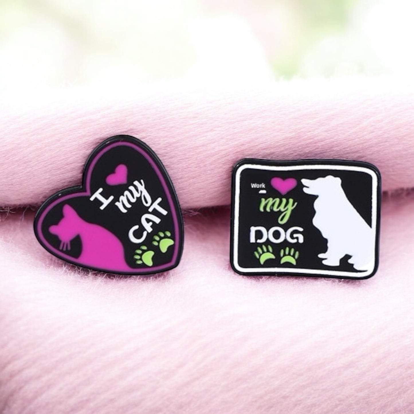 Pin's Broche Email | Love my Dog Cat | Amoureux Chat Chien | Kawaii | Fun | Mignon