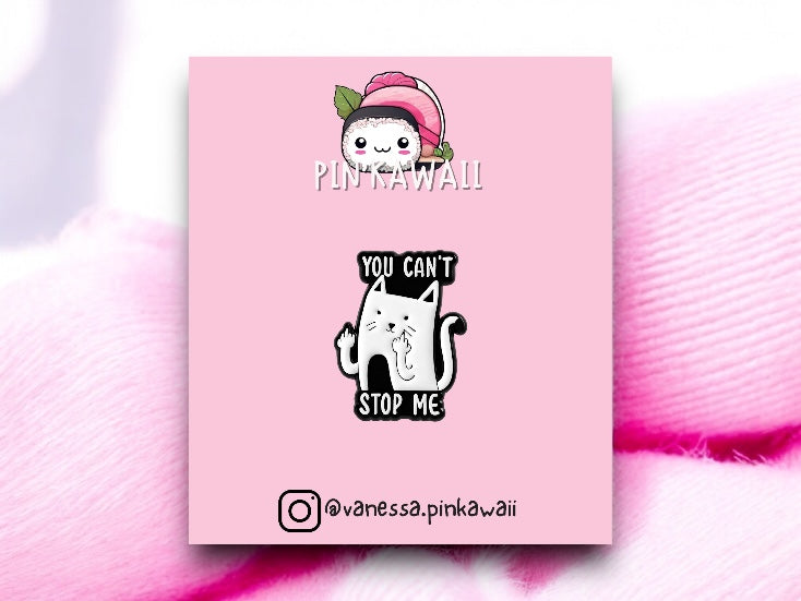 Pin's Broche Email | Animaux Doigt d'honneur Chat | Fuck | Humour | Kawaii | Mignon