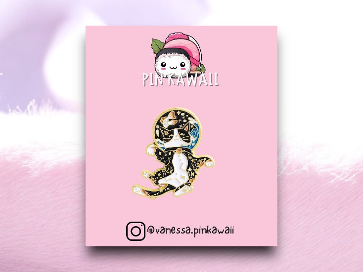 Pin's Broche Email | Chat Astronautes | Kawaii | Humour Fun Amoureux des Chats Dessin Animé