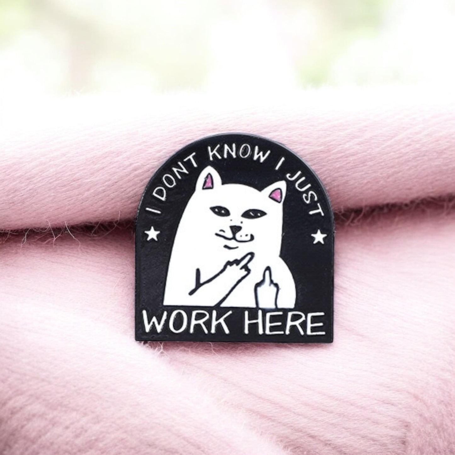 Pin's Broche Email | Animaux Doigt d'honneur Chat | Fuck | Humour | Kawaii | Mignon