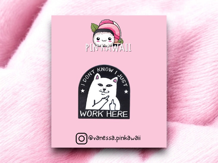Pin's Broche Email | Animaux Doigt d'honneur Chat | Fuck | Humour | Kawaii | Mignon