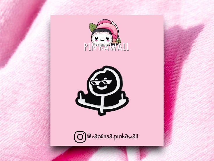 Pin's Broche Email | Mignon Personnage Doigt d'honneur | Fuck | Humour | Kawaii | Mignon |