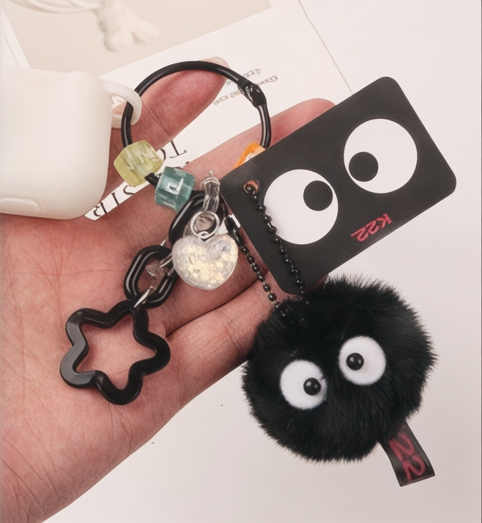 Metal Key Ring | Black or White Cat | Cute | Comic Strip | Kawaii
