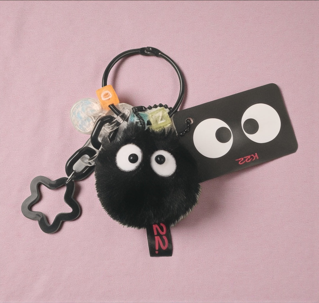Metal Key Ring | Black or White Cat | Cute | Comic Strip | Kawaii