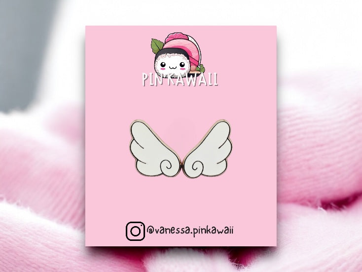 Lot de 2 Pin's Broche Email | Ailes | Humour | Kawaii | Mignon Ailes ange