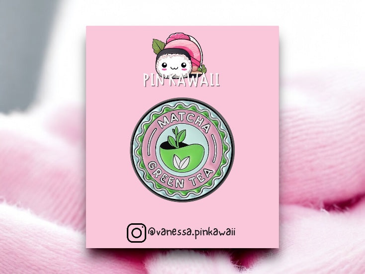 Pin's Broche Email | Lait Vert Matcha | Boisson Sucrée | Lait | Mignon Vert | Kawaii