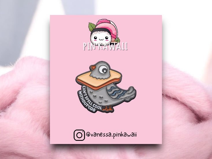 Pin's Broche Email | Pigeon Oiseau | Kawaii | Fun | Humour Mignon