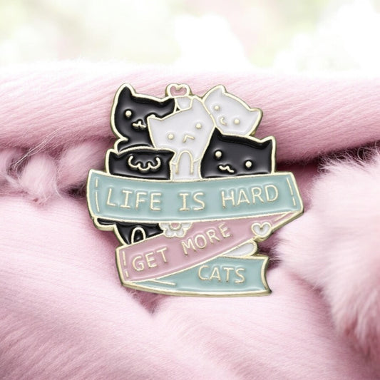Pin's Broche Email | Bande dessinée Chat Humour | Rose Girly Féminin | Amoureux des Chats | Kawaii | Mignon
