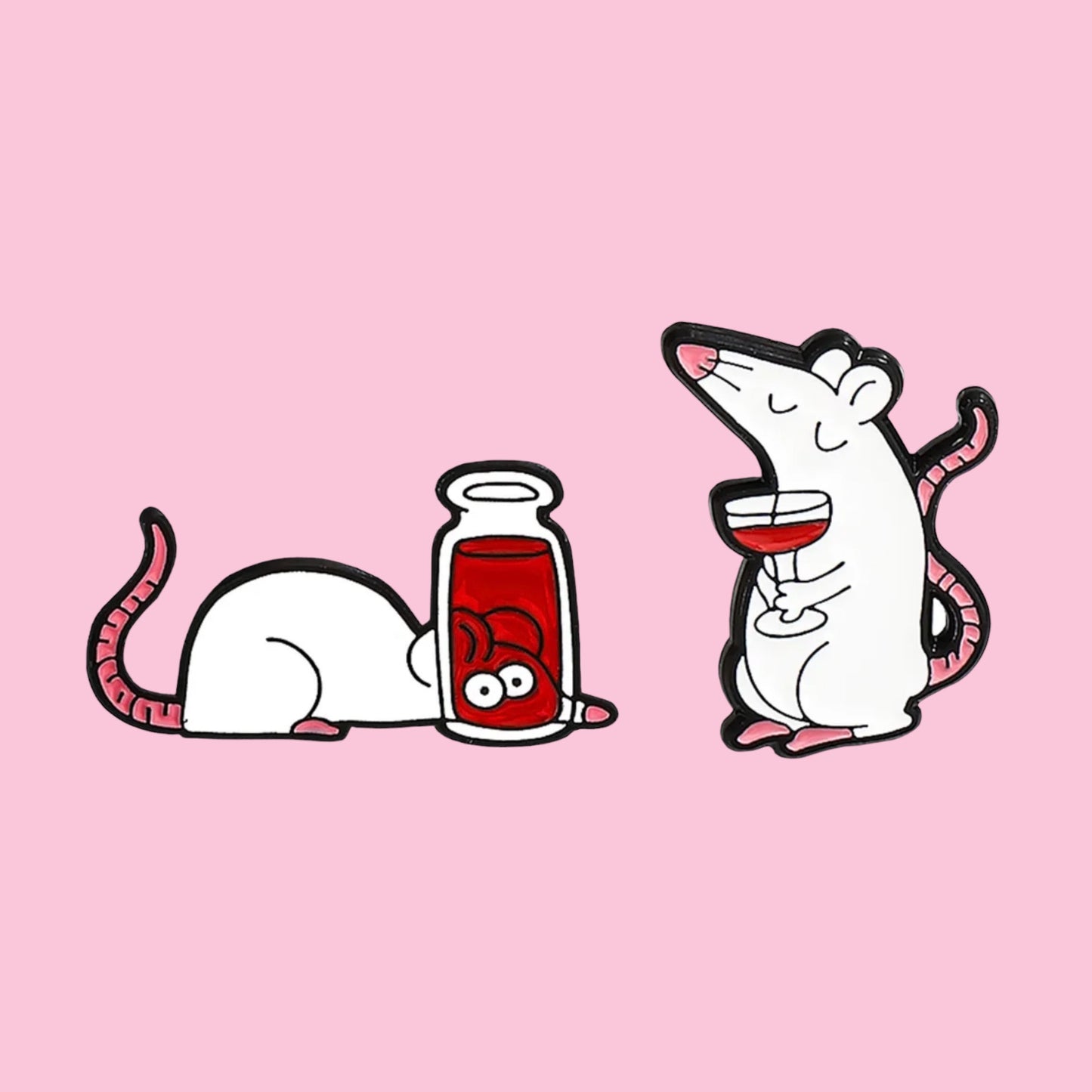 Pin's Broche Email | Souris Vin | Cute Mignon | Humour Fun | Kawaii