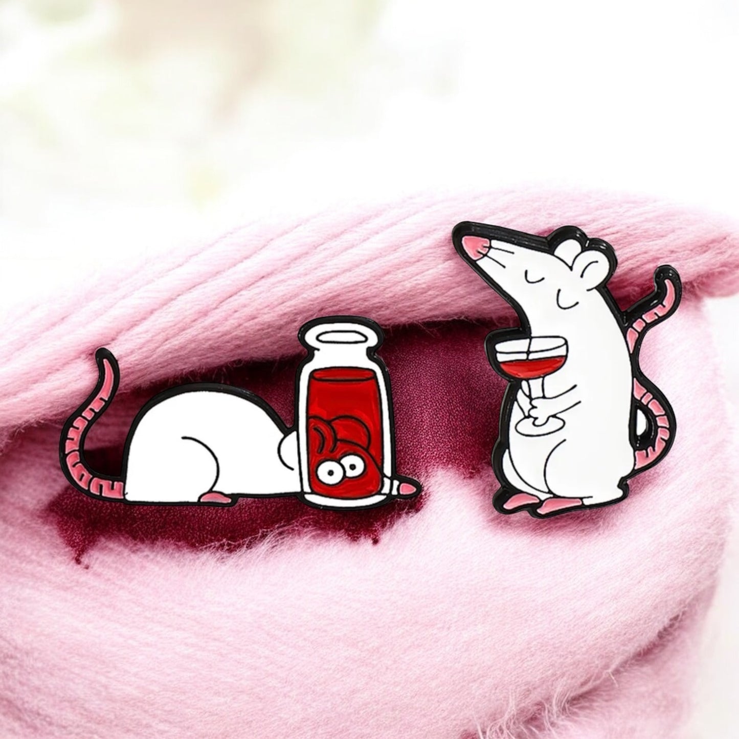 Pin's Broche Email | Souris Vin | Cute Mignon | Humour Fun | Kawaii