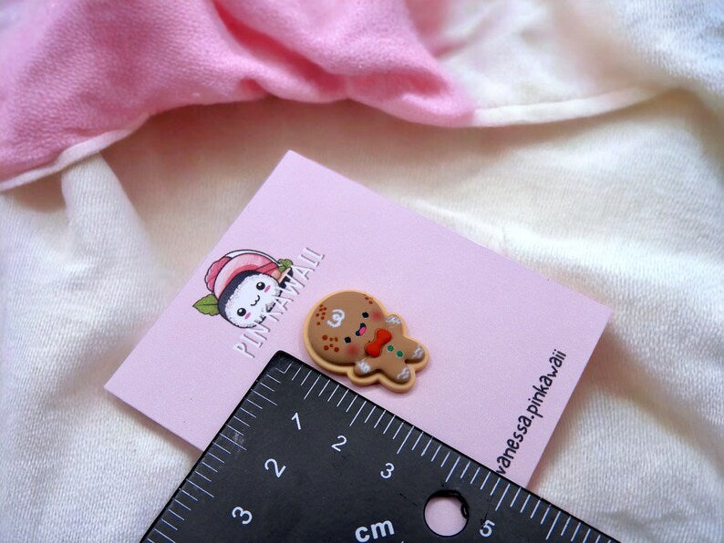 Pin's Broche | Bonhomme en pain d'épice | Biscuit | Noël | Kawaii