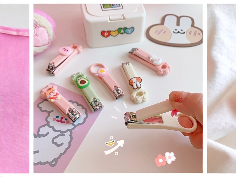 Coupe Ongles | Outils à Ongles | Dessin Animé | Mignon | Kawaii Mignon | Silicone | Gel Silice