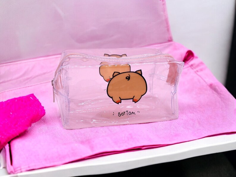 Pochette Rangement Trousse | Trousse de Maquillage | Mignon Cul Fesses Cochon | Kawaii Mignon Humour