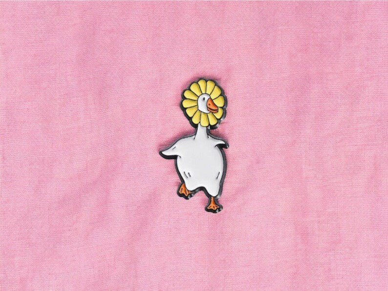 Pin's Broche Email | Grenouille ou Canard Fleur  | Fleur Printemps | Kawaii | Fun | Humour