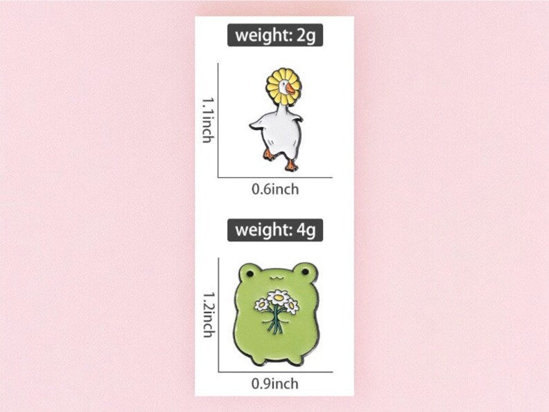 Pin's Broche Email | Grenouille ou Canard Fleur  | Fleur Printemps | Kawaii | Fun | Humour