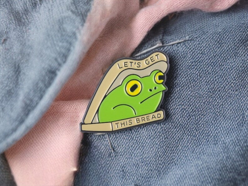 Pin's Broche Email | Sandwich Grenouille | Amoureux des Grenouilles | Grenouille | Kawaii | Fun | Humour