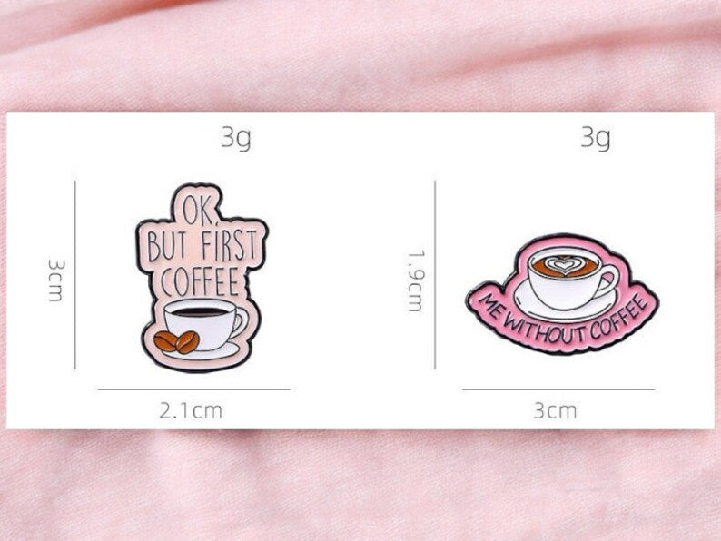 Pin's Broche Email | Amoureux de Café | Coffee | Café en Premier | Mignon |Kawaii | Fun | Humour