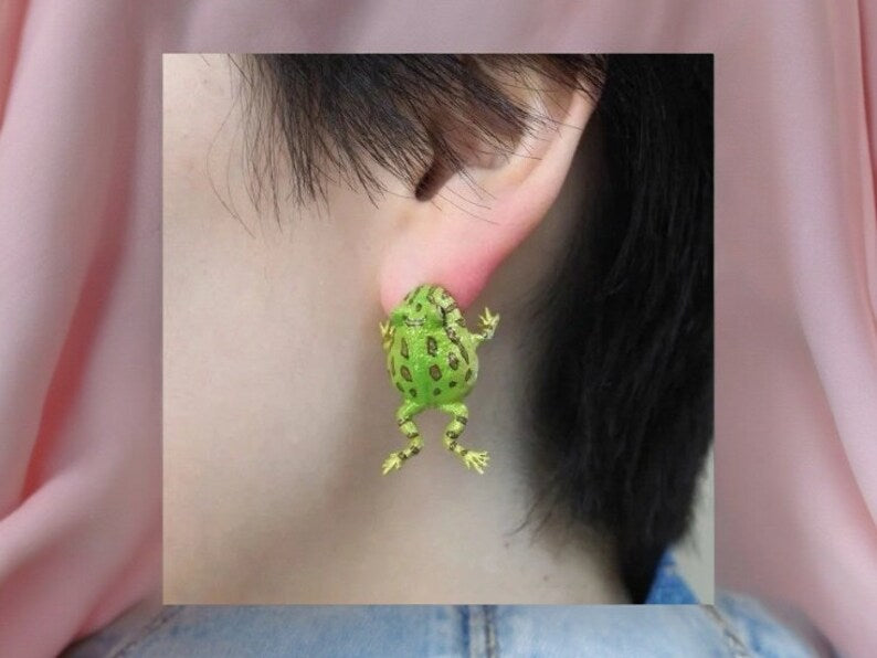 Boucles Oreilles | Grenouille | Bijou Fantaisie | Humour | Kawaii | Mignon