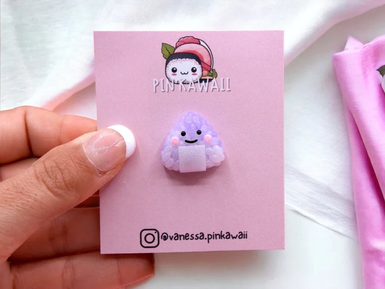 Resin Brooch Pin | Colors rice ball onigiri | Sushi | Kawaii