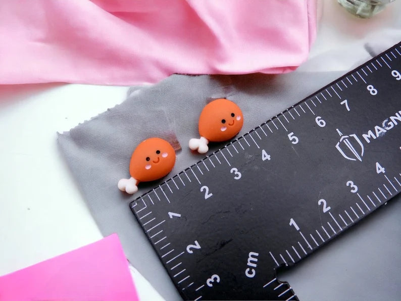 Boucles d'oreilles Résine | Cuisses de Poulet | Pilon de dinde | Mignonnes | Kawaii