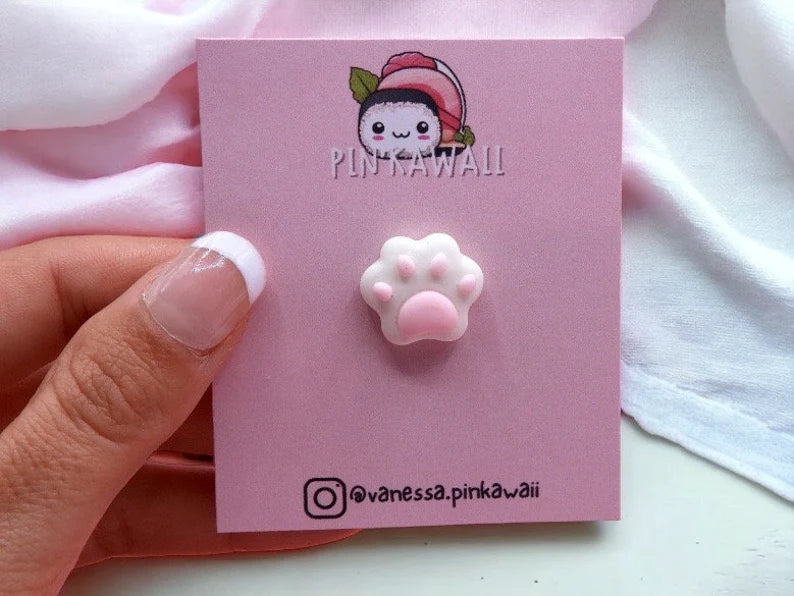 Pin's Broche Résine | Patte de chien ou chat | Mignon | Kawaii