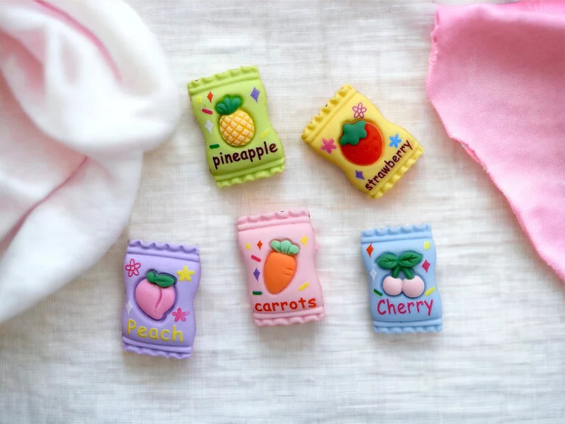 Resin Brooch Pin | Bag of candy | Fruit | Kawaii