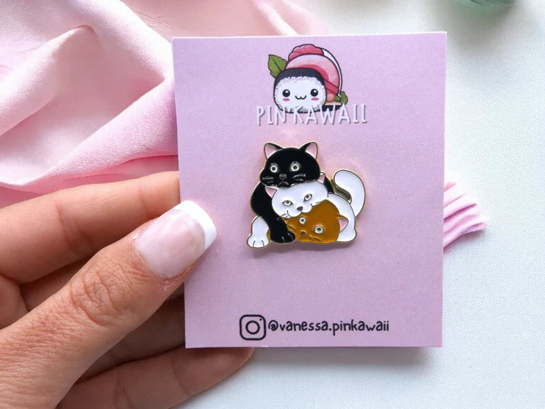 Email Brooch Pin | Pile of Cats | Cat Cuddles | Cute | Kawaii