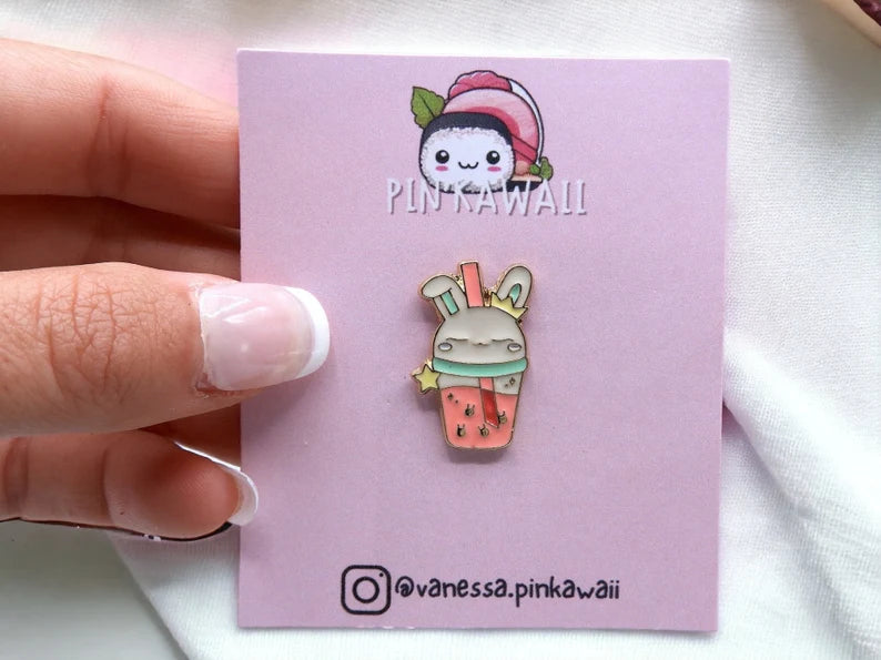 Pin's Broche Email | Ours, Chat ou Lapin Smootie | Sirop | Kawaii | Fun | Humour