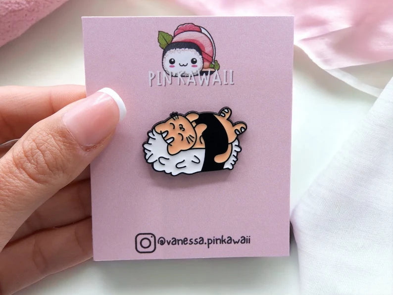 Pin's Broche Email | Chats Sushi | Sushi de Chaton | Kawaii | Fun | Humour