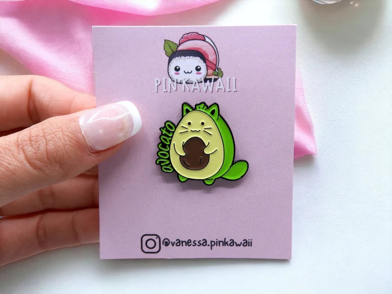 Pin's Broche Email | Avocat Chat | Avocato | Kawaii | Fun | Humour