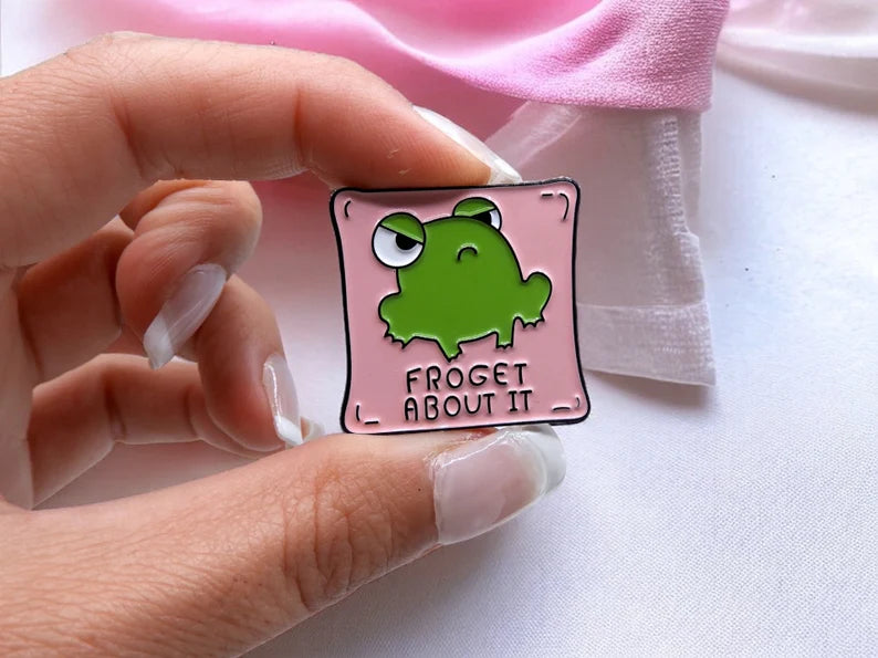 Pin's Broche Email | Forget about It | Oublie Ca | Grenouille | Kawaii | Fun | Humour