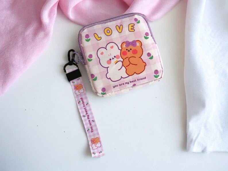 Pochette Rangement avec Sangle | Pochettes Serviettes Hygiéniques | Kawaii Mignon