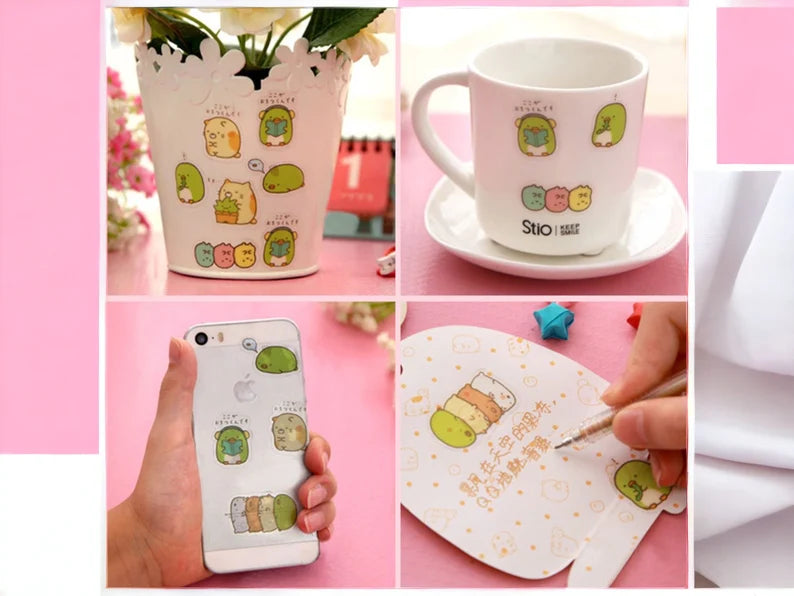 Ensemble de Mini Stickers | Autocollants | Pvc | Animaux Mignons | Boite Surprise Autocollants Transparent Mignon | Kawaii