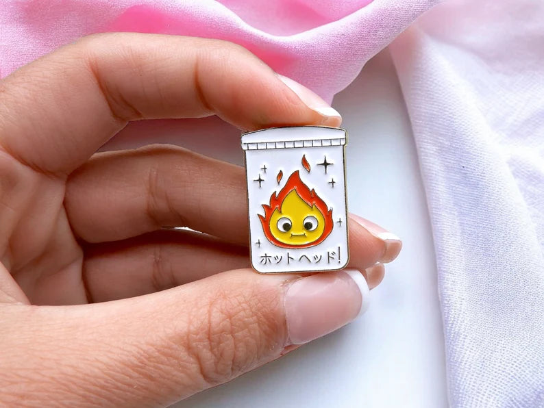 Email Brooch Pin | Moving Castle | Calcifer | Kawaii | Cute